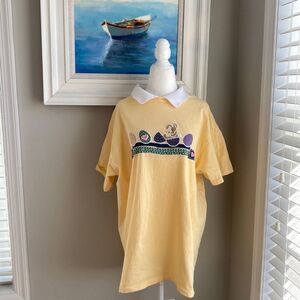 Vintage Spring Easter Bunny Shortsleeve Yellow T-Shirt